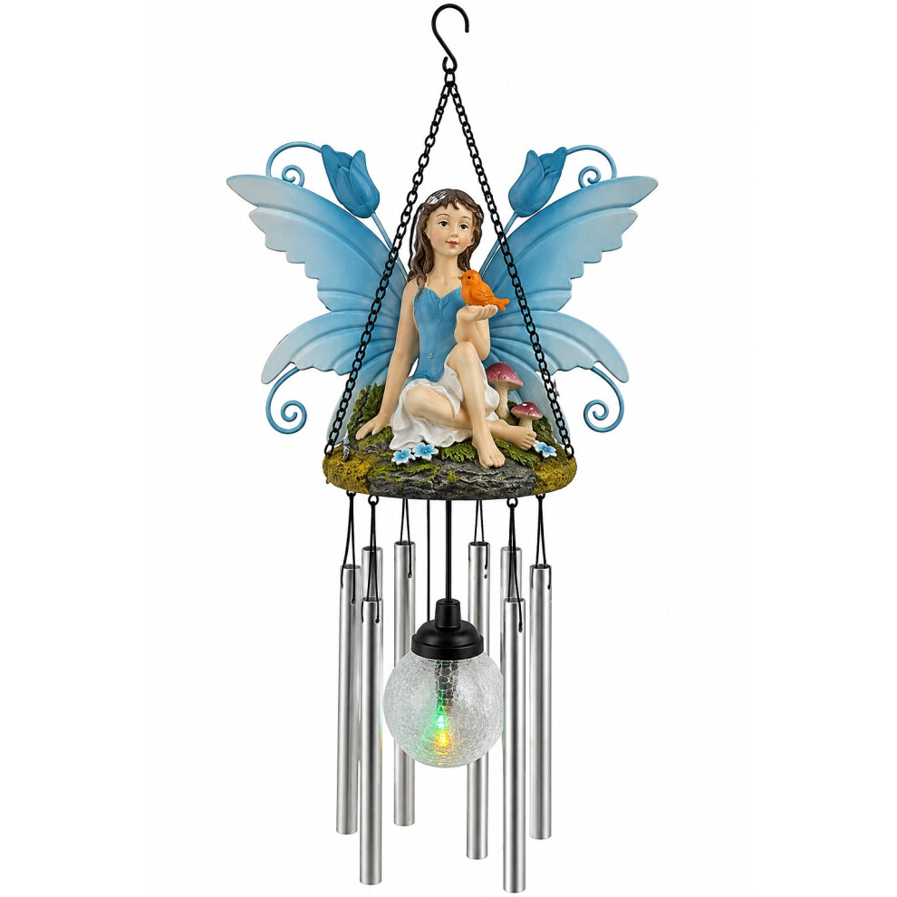 Spot On Dealz Solar Powered Fairy Wind Chime Colour Changing Led Crackle Ball G-0145