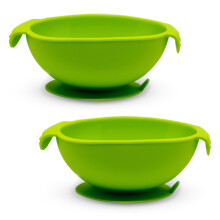 Callowesse Baby Silicone Suction Bowl Green 2pk