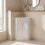 Bathroom Floor Standing Corner Vanity Unit White Gloss Double Door Flat Pack 1