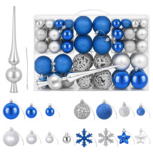 (Blue and silver) vidaXL Christmas Ball Set 111 pcs Brown and Gold 6 cm Polystyrene