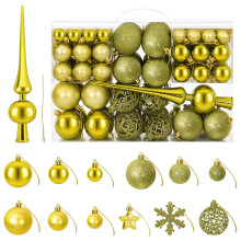 (Light green) vidaXL Christmas Ball Set 111 pcs Brown and Gold 6 cm Polystyrene