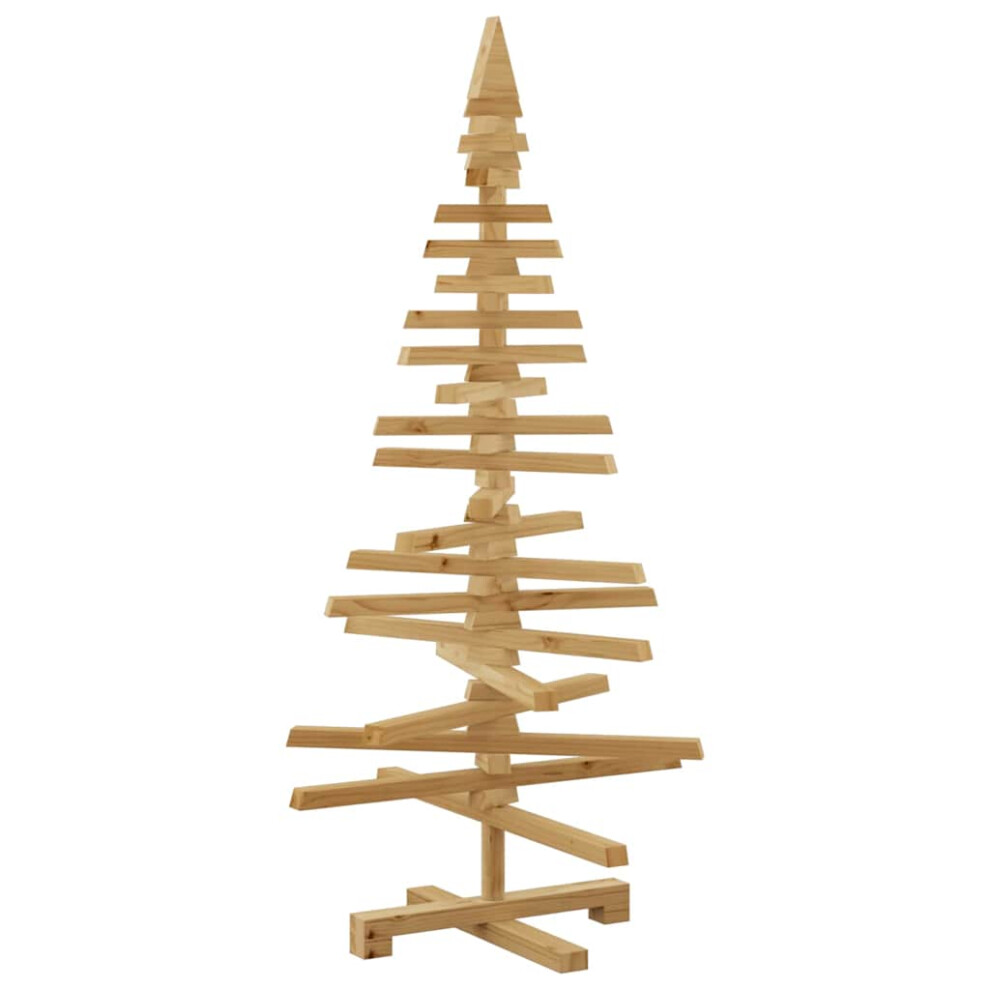 Vidaxl (Brown Finish, 120 Cm) Wooden Christmas Tree For Decoration 150 Cm Solid Wood Pine