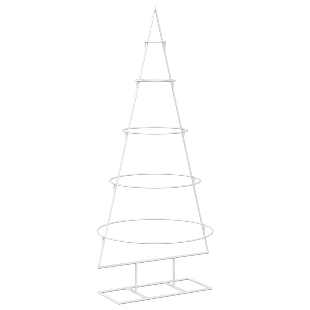 Vidaxl (White, 125 Cm) Metal Christmas Tree With Stand Gold 90 Cm Powder-Coated Steel
