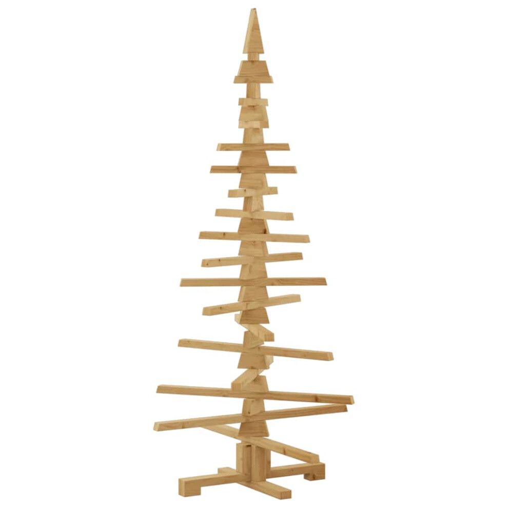 vidaXL Wooden Christmas Tree - 150 cm - Brown - Solid Pine Wood - Image 2