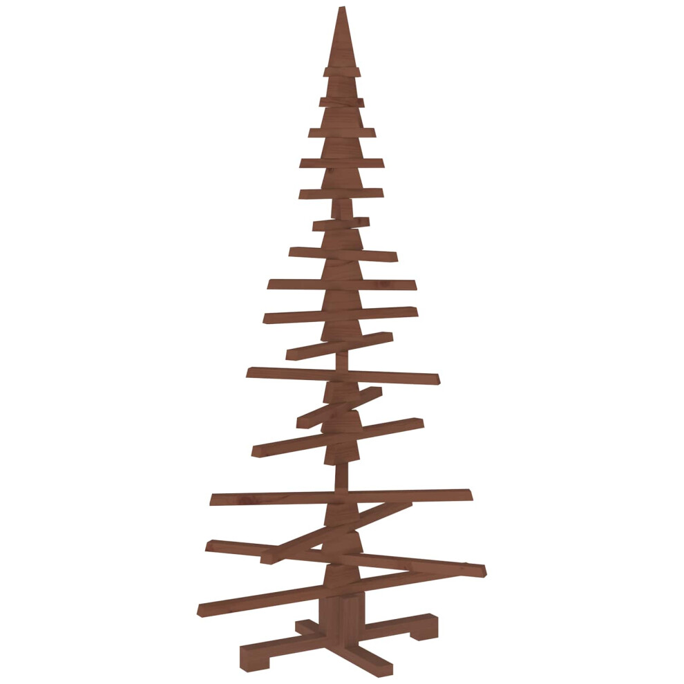 Vidaxl (Dark Brown Finish, 150 Cm) Wooden Christmas Tree For Decoration 150 Cm Solid Wood Pine