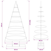 (White, 210 cm) vidaXL Metal Christmas Tree with Stand Gold 90 cm Powder-coated steel