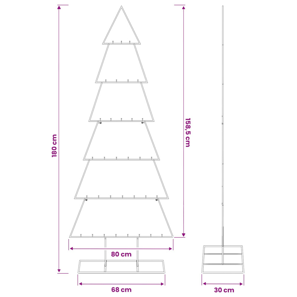 Vidaxl (Gold, 180 Cm) Metal Christmas Tree With Classic Stand Kuopio 210 Cm Steel