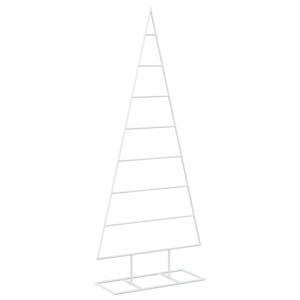 Vidaxl (White, 125 Cm) Metal Christmas Tree For Decoration Outdoor Artificial Xmas Tree Black