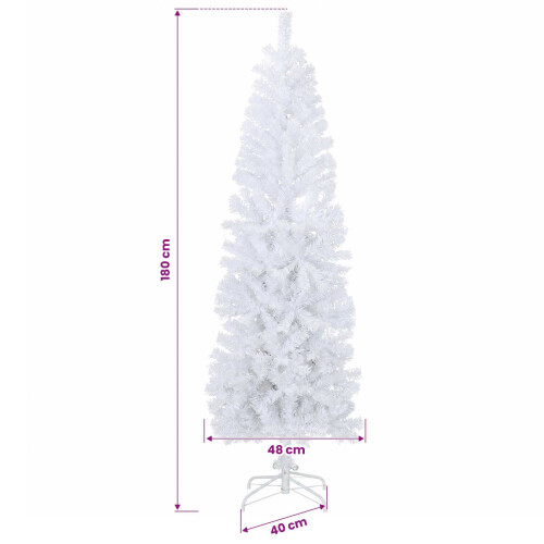 VidaXL vidaXL Artificial Slim Christmas Tree 180 cm 300 LEDs Warm White
