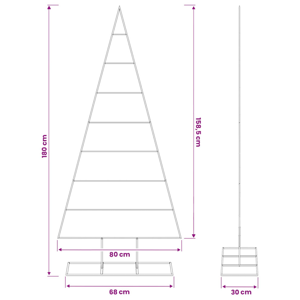 Vidaxl (White, 180 Cm) Metal Christmas Tree For Decoration Outdoor Artificial Xmas Tree Black