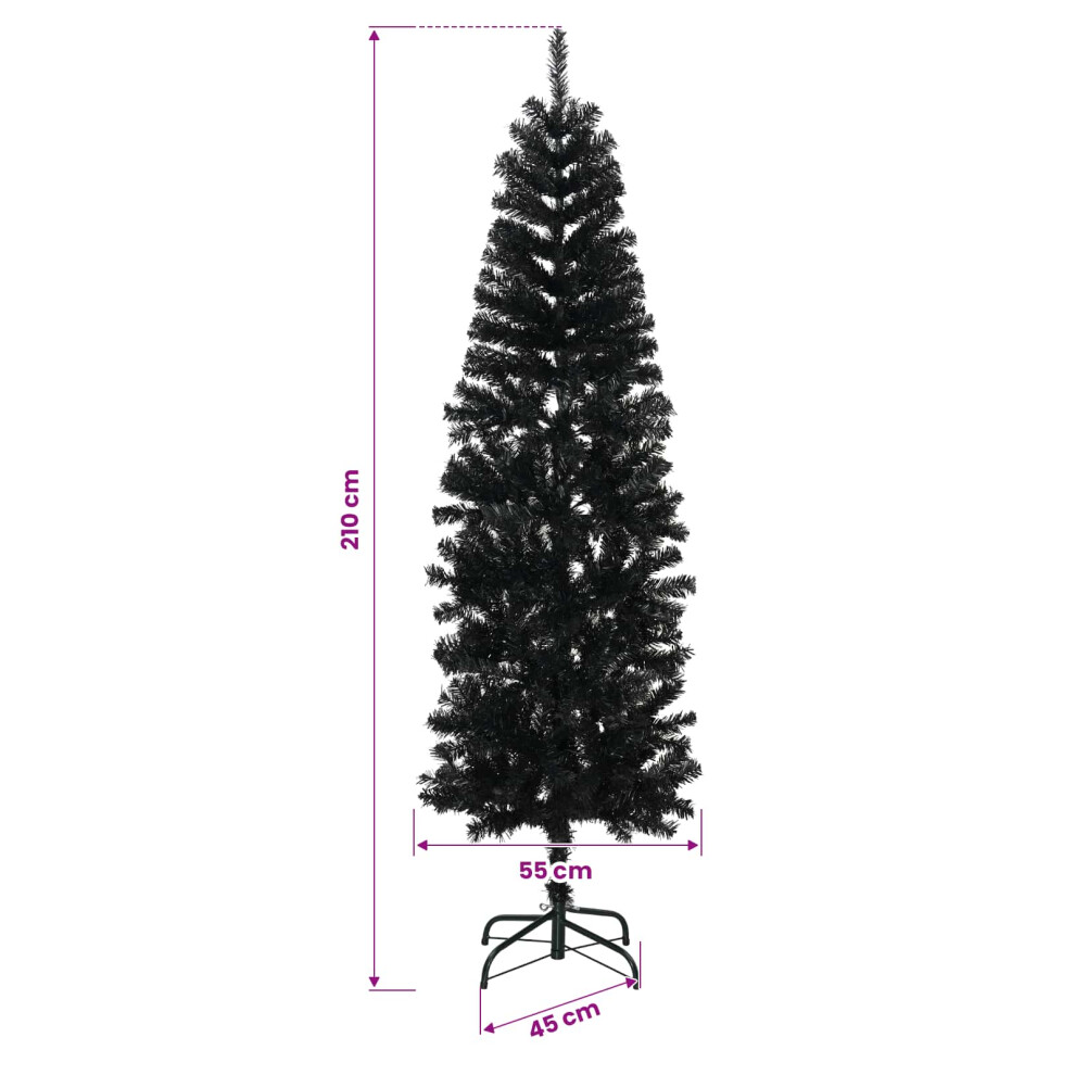 Vidaxl Artificial Slim Christmas Tree 210 Cm 300 Leds Warm White
