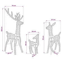 vidaXL Christmas LED Reindeer Family 300 LEDs Warm White
