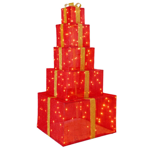 VidaXL vidaXL Christmas LED Gift Box Stack 250 LEDs Warm White