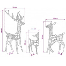 vidaXL Christmas LED Reindeer Family 700 LEDs Cold White