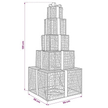 vidaXL Christmas LED Gift Box Stack 250 LEDs Blue 56 x 56 x 120 cm