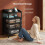 Bedside Tables Set of 2, Charging Station & LED Light, Black 2