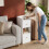 Slim Bedside Tables Set of 2, Side Table with 2 Drawers, White 4