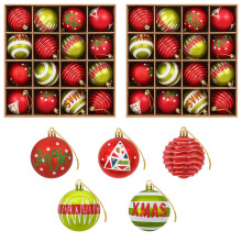 (Red and light green) vidaXL Christmas Ball Set 32 pcs Gold Ø 6 cm Plastic