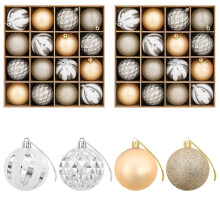 (Gold) vidaXL Christmas Ball Set 32 pcs Gold Ø 6 cm Plastic