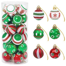(Red/green/white) vidaXL Christmas Ball Set 72 pcs Gold and Red Ø 3 cm Plastic