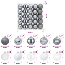 (White and grey) vidaXL Christmas Ball Set 75 pcs Gold 6 cm Polystyrene