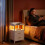 Bedside Table, Charging Station and LED, White 4