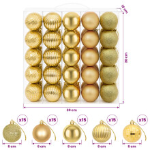 (Gold) vidaXL Christmas Ball Set 75 pcs Gold 6 cm Polystyrene