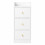 Slim Bedside Table, Narrow Side End Tables with 3 Drawers, White 1