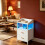 Bedside Table, Charging Station and LED, White 5