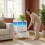 Bedside Tables Set of 2, Charging Station and LED, White 5