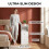 Slim Bedside Table, Narrow Side Table with 2 Drawers, White 7