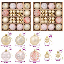 (Rose gold and gold) vidaXL Christmas Ball Set 88 pcs Silver Ø 6 cm Plastic