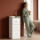 Slim Bedside Table, Narrow Side End Tables with 3 Drawers, White 4