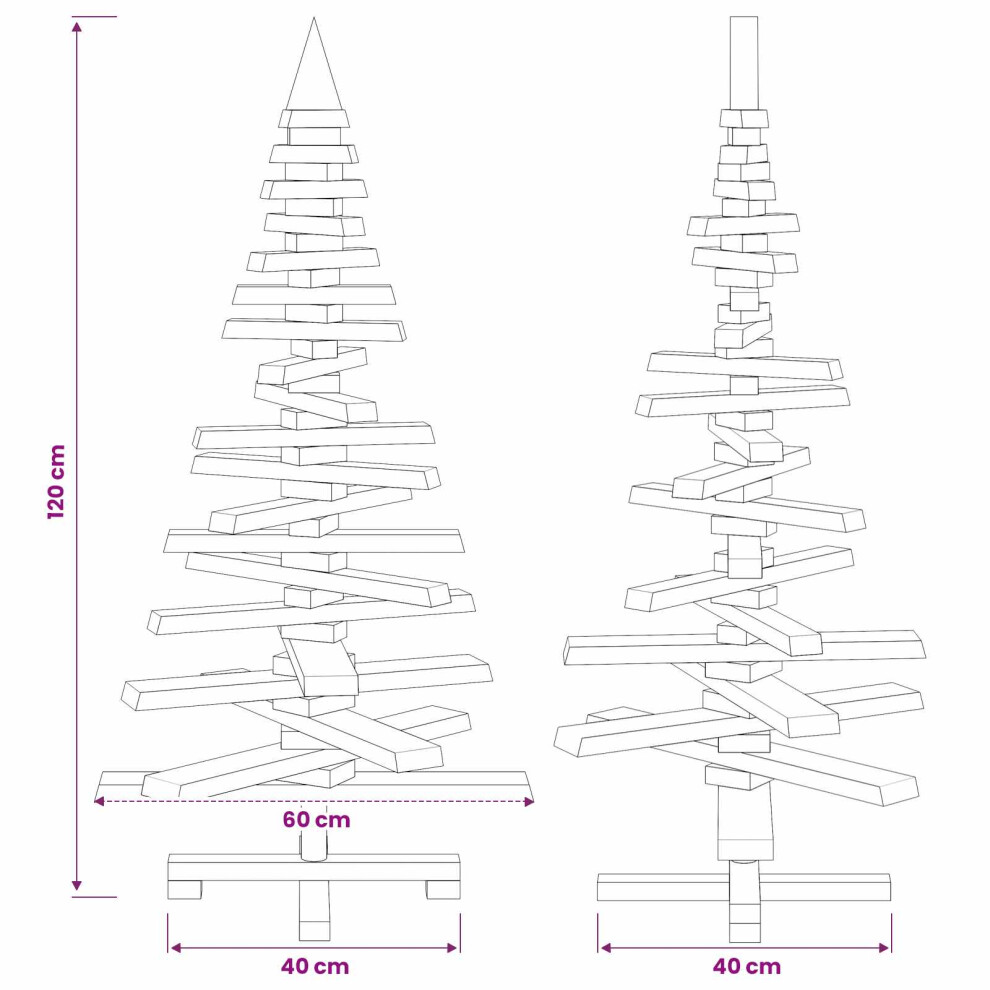 Vidaxl (Natural (Unfinished), 120 Cm) Wooden Christmas Tree Kotka 120 Cm Solid Pine Wood Brown Finish