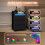 Bedside Table with 3 Drawers, Charging Station and LED, Black 3