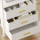 Bedside Tables Set of 2, Charging Station & LED Light, White 3