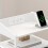 Bedside Tables Set of 2, Charging Station & LED Light, White 4