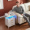 Bedside Table, Charging Station & LED Light, White 6
