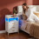 Bedside Table, Charging Station & LED Light, White 7
