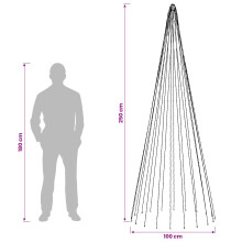 (250 cm) vidaXL Christmas Tree Light with Spikes 1148 LEDs Warm White and
