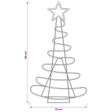 (Multicolour) vidaXL LED Sign Christmas Tree LOVIISA 100 LEDs Warm White 51 x 99 cm