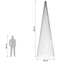 (500 cm) vidaXL Christmas Tree Light with Spikes 1148 LEDs Warm White and