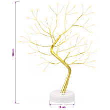 (Gold (warm white)) vidaXL Mini Starburst Christmas Tree 2 pcs Silver 12 x 50 cm Steel