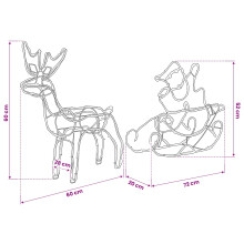 (Warm white) vidaXL Reindeer and Sleigh Christmas Decoration LOVIISA 320 LEDs