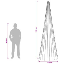 (300 cm) vidaXL Christmas Tree Light with Spikes 1148 LEDs Warm White and