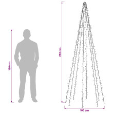 (250 cm) vidaXL Christmas tree lights with 10 LEDs 1550 LEDs Warm White