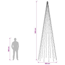 (500 cm) vidaXL Christmas tree lights with 10 LEDs 1550 LEDs Warm White