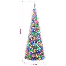 (Green and white, 150 cm) vidaXL Pop Up LED Christmas Tree 180 cm 150 LEDs PVC and PET White