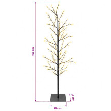 (Black (warm white), 150 cm) vidaXL Micro Birch Christmas Tree Black 180 cm Steel 459 LEDs