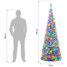 (Green and white, 210 cm) vidaXL Pop Up LED Christmas Tree 180 cm 150 LEDs PVC and PET White